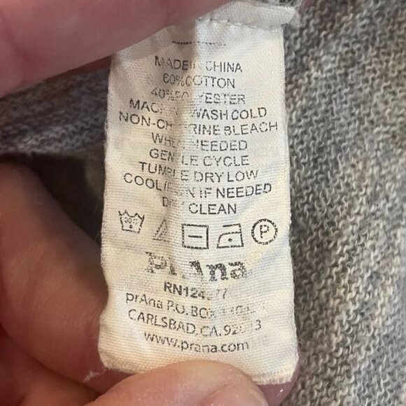 Prana Womens Gemma Hooded Sweater Gray Striped Lightweight Knit Size Large - Picture 9 of 10